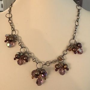 VTG Purple Aurora Borealis & Copper Necklace